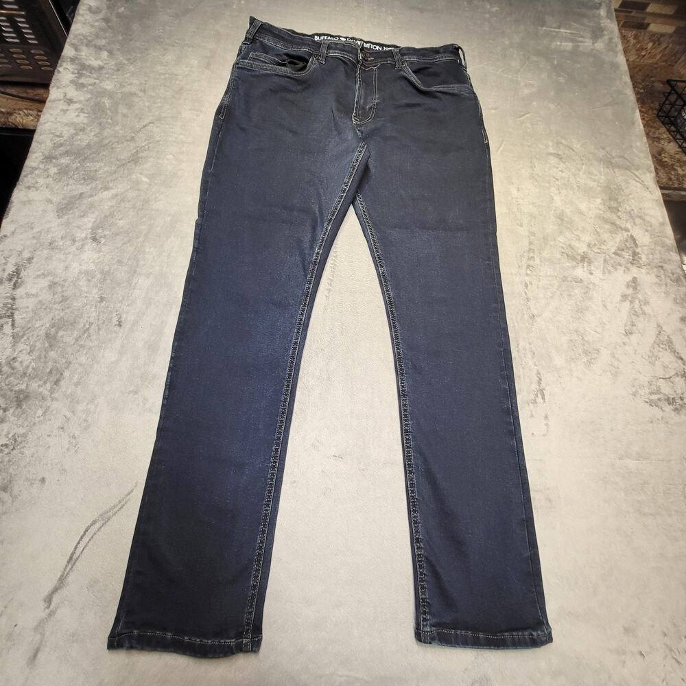 Buffalo David Bitton Jeans Mens 34x32 Blue Dark Wash Skinny Pockets Stretch‎